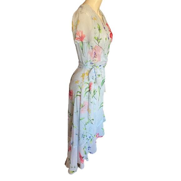 White House Black Market Flutter Wrap Midi Springtime Size 2 NWTs Retails 190$ - Picture 4 of 10